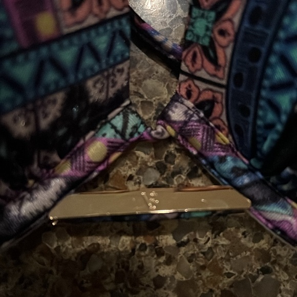 Victoria's Secret Bikini Top 32B And Size M Bikini Bottom In Cool Patchwork - Picture 3 of 7